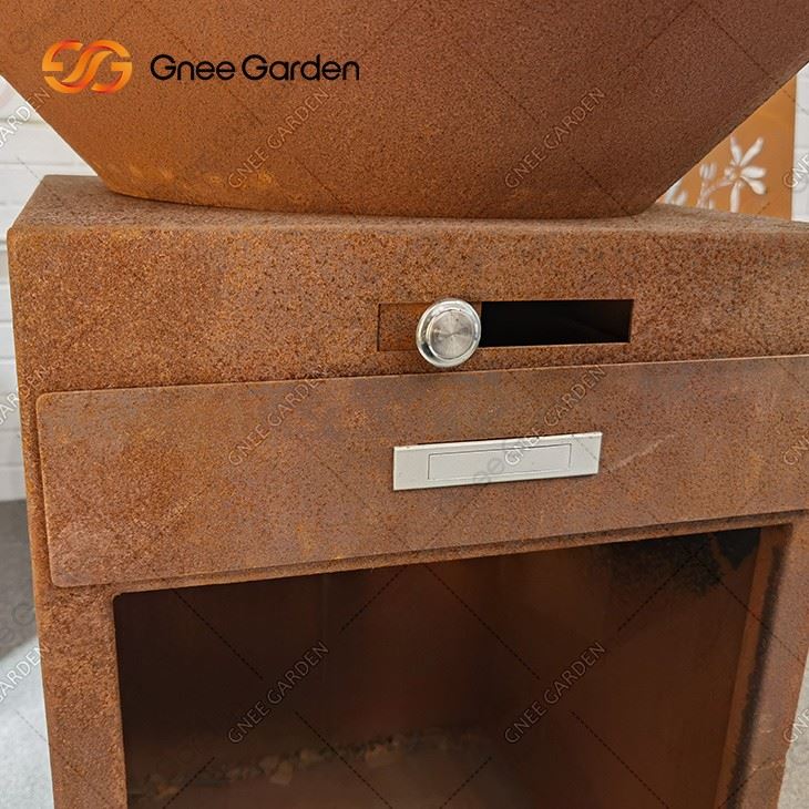 Corten Steel BBQ Grills Bowl Fire Pit Outdoor Charcoal Barbecue Grills Outdoor Cooking Fireplace