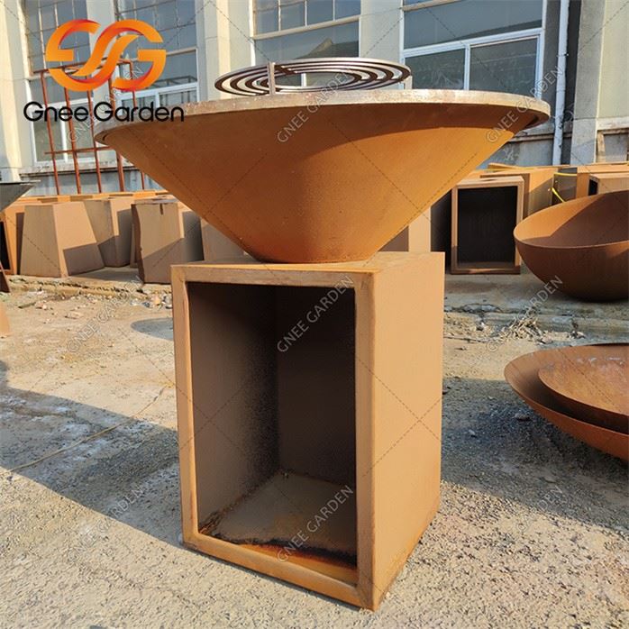 corten steel freestanding bbq(3)