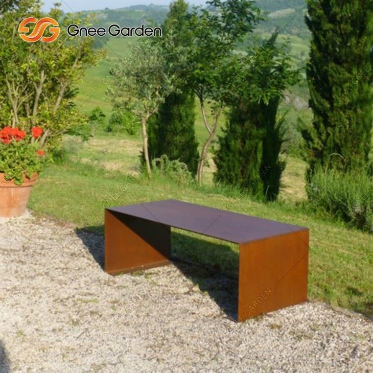 Customized Design Corten Steel Street Furniture Park Bench