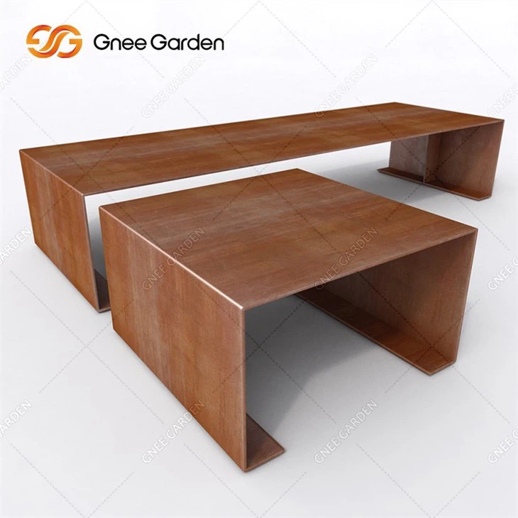 Customized Design Corten Steel Street Furniture Park Bench