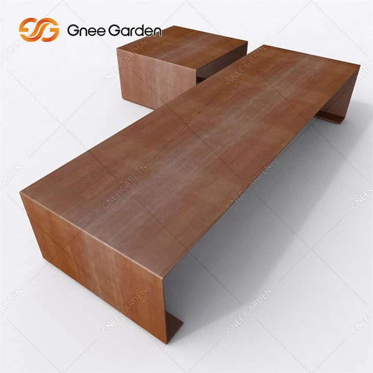 Customized Design Corten Steel Street Furniture Park Bench