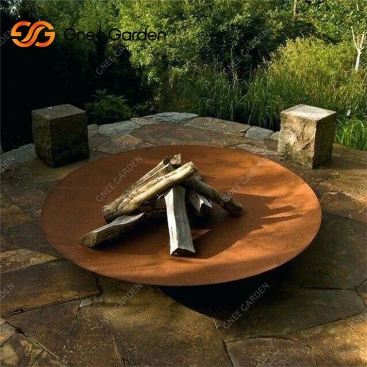 Fire Pit Outdoor Corten Steel Wood Burning