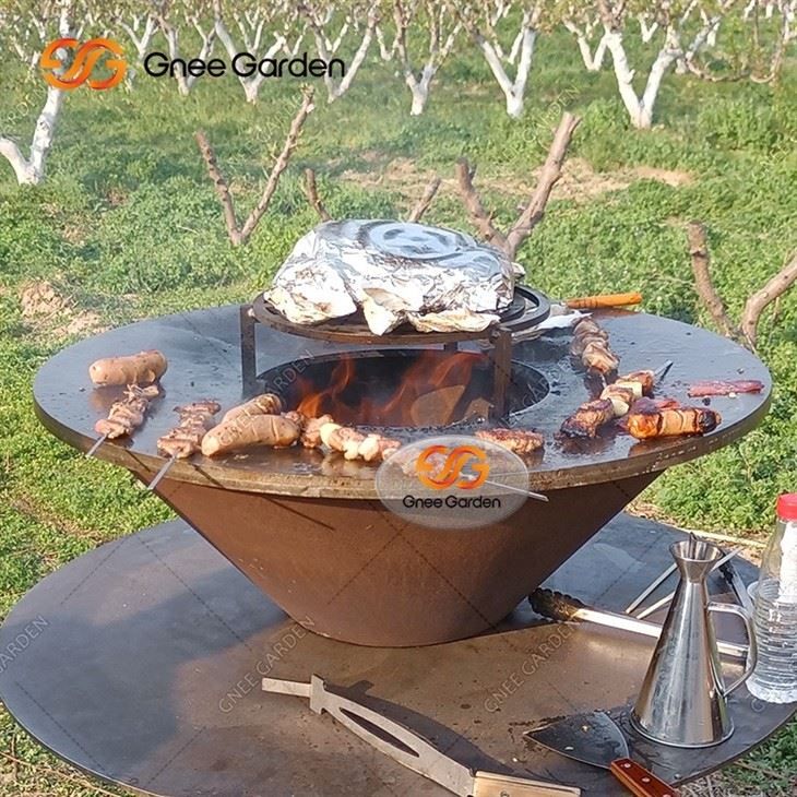 Rust High Quanttity BBQ Grill Metal Barbecue