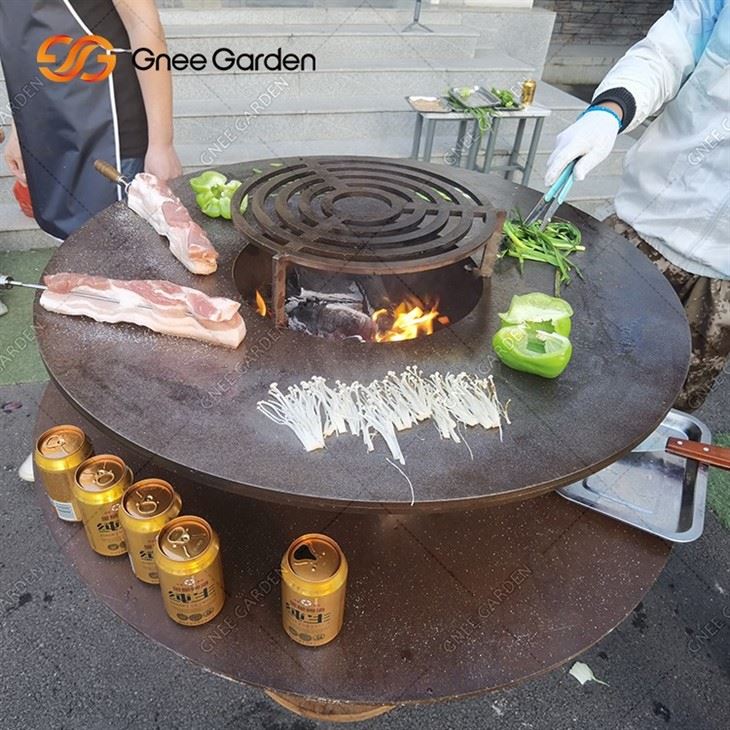 Rust High Quanttity BBQ Grill Metal Barbecue