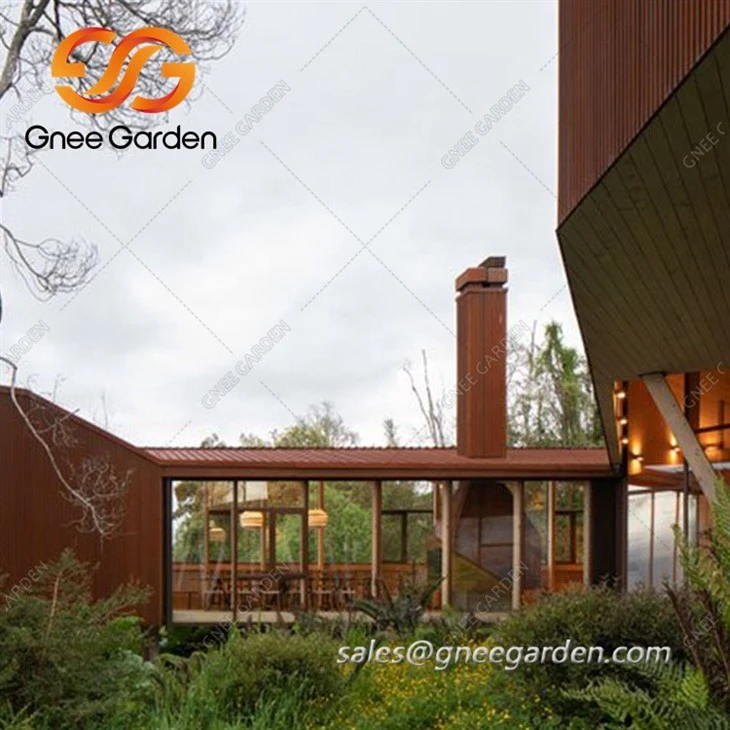 Rusted corten steel panels cladding