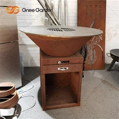 কর্টেন স্টিল Bbq কর্টেন স্টিল Bbq ফায়ার পিট ইনডোর এবং আউটডোর বারবিকিউ গ্রিল