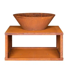 কর্টেন ইস্পাত কাঠ জ্বলন্ত ফায়ার পিট