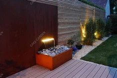 গার্ডেন বাড়ির পিছনের দিকের জলের উপাদান মেটাল স্কয়ার ওয়াটার বোল কর্টেন স্টিল কিউব ওয়াটার ফাউন্টেন পাম্প সহ