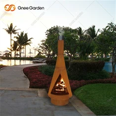 উচ্চ পরিমাণ কর্টেন ইস্পাত আউটডোর ফায়ারপ্লেস