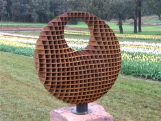 পালিশ আউটডোর ডেকোরেশন বিমূর্ত কর্টেন ইস্পাত ভাস্কর্য