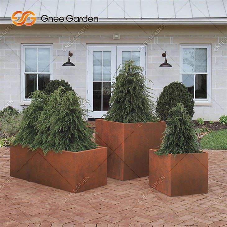 Weathering Resistant Steel Planter Flowerpots