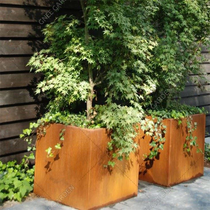 Classic Luxury Children's Novelty Metal Corten Steel Plant Pots Custom Size For Outdoor Garden Wholesale For Restaurants