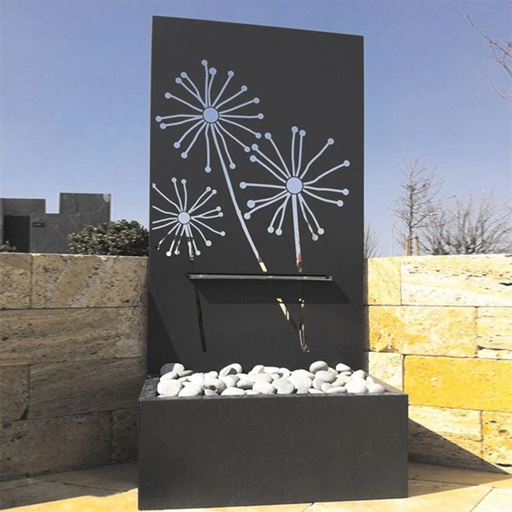 Landscape Rectangular Modern Corten Steel Metal Corten Steel Water Fountain/Table/Feature