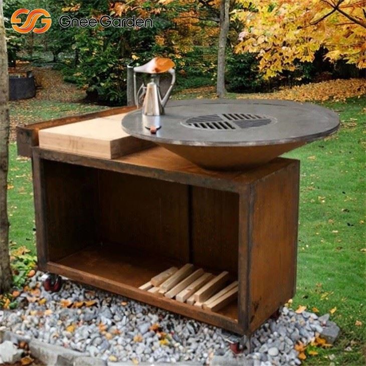 BBQ smoker corten steel fire pit